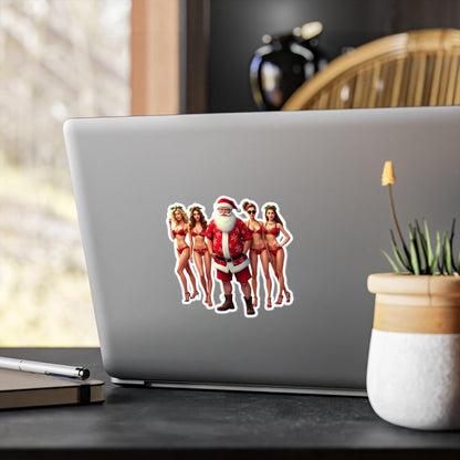 Santa And His Elves Decal For Holiday Decor - Even Keel LLC