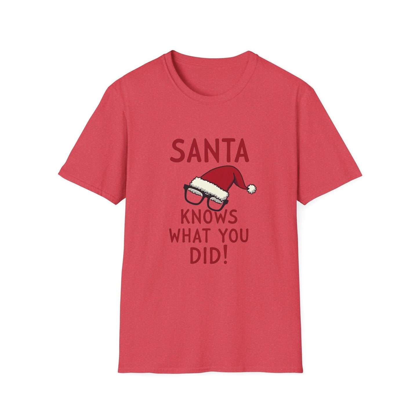 Santa Knows What You Did Unisex Softstyle T-Shirt Gift - Even Keel LLC