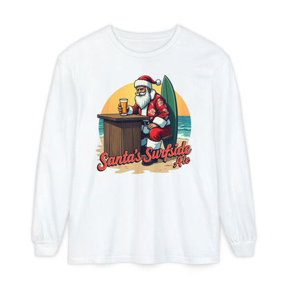 Surfside Santa Long Sleeve T-Shirt for Festive Comfort - Even Keel LLC