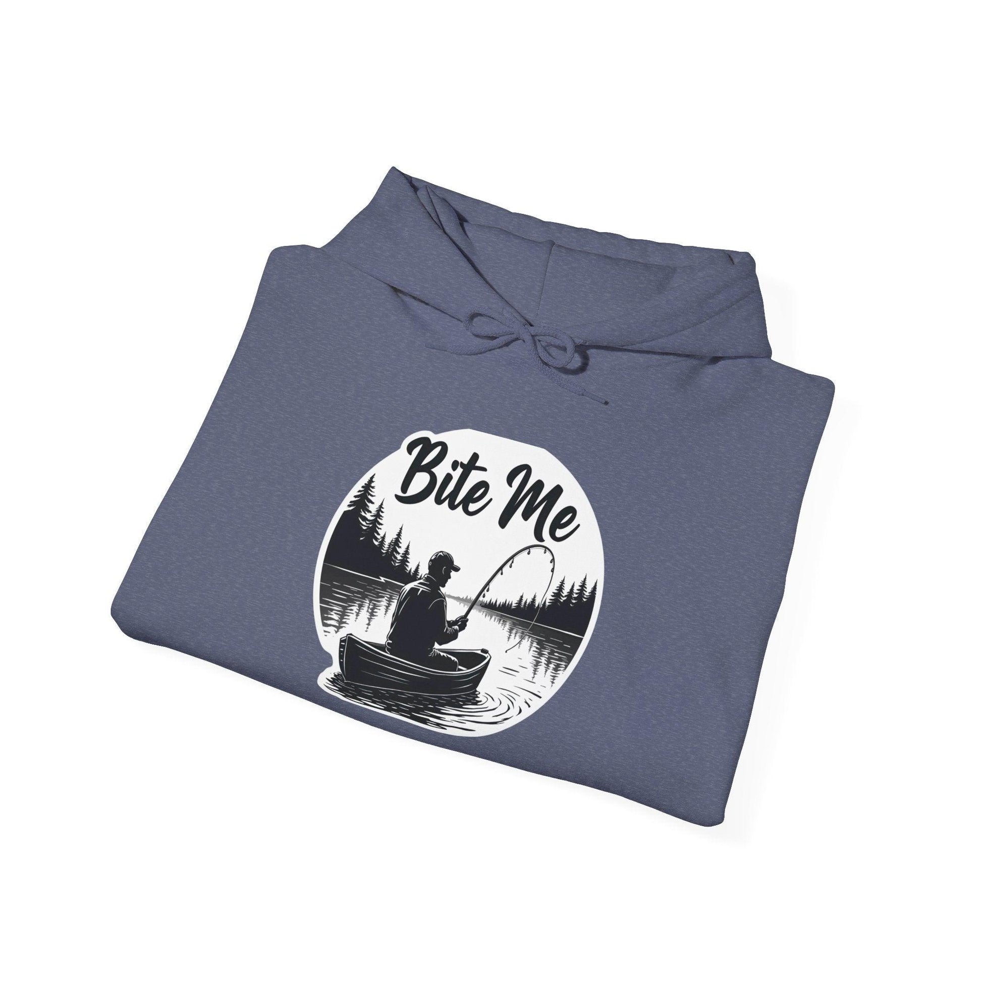 Fishing "Bite Me" Hooded Sweatshirt for Cold Days - Even Keel LLC