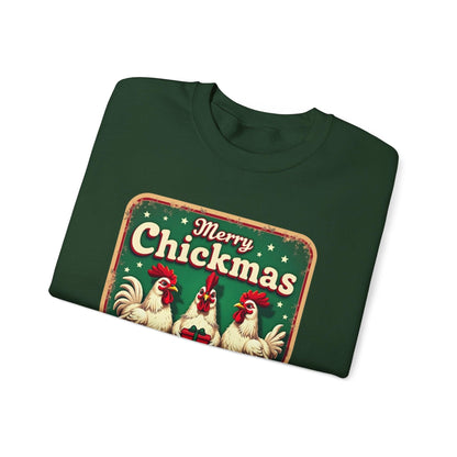 Christmas Crewneck Sweatshirt - Merry CHICKmas Ya Filthy Animals - Even Keel LLC