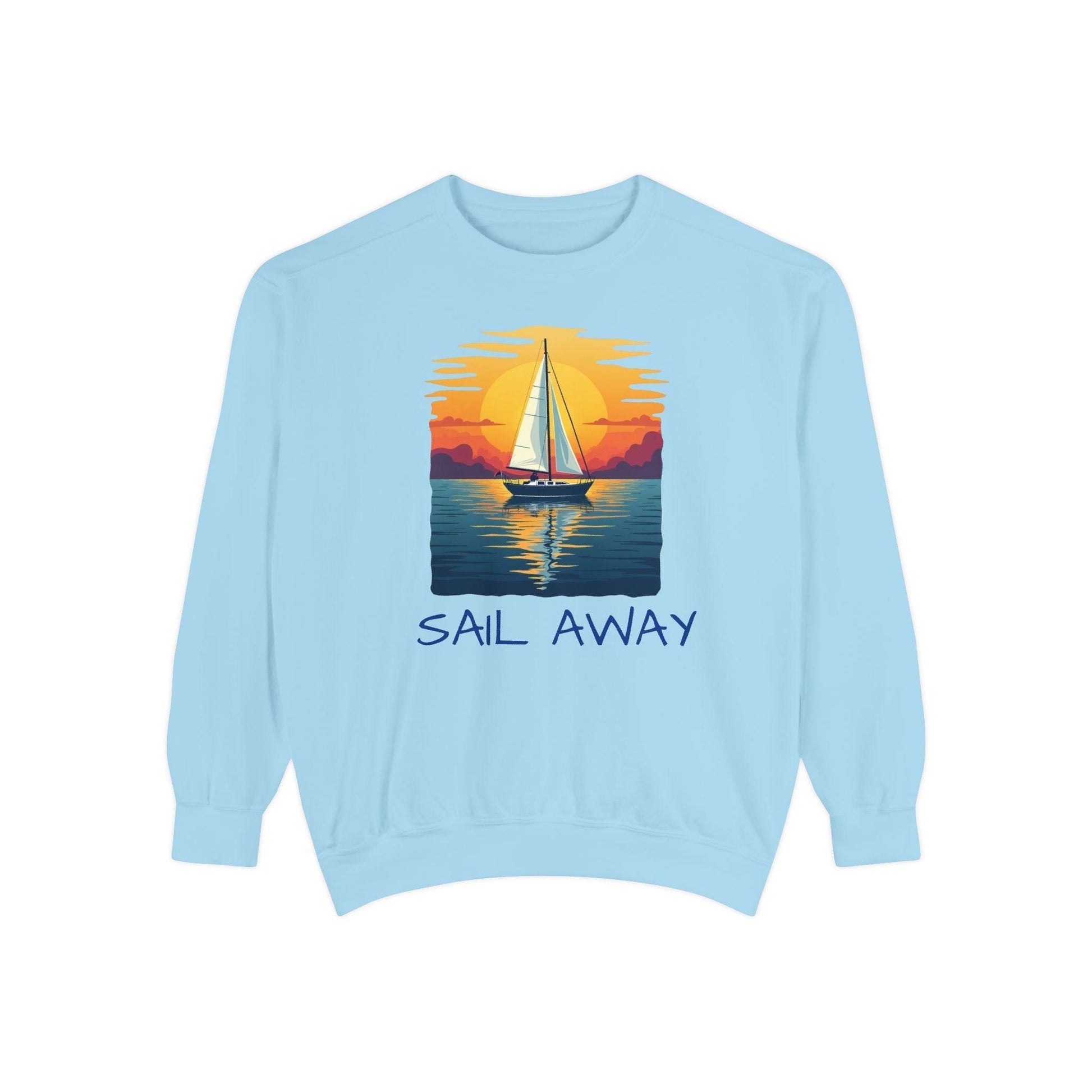 Sunset Sail Away Sweatshirt for Beach Lovers and Relaxation - Even Keel LLC