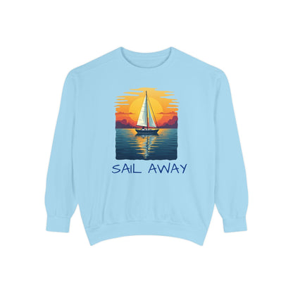 Sunset Sail Away Sweatshirt for Beach Lovers and Relaxation - Even Keel LLC