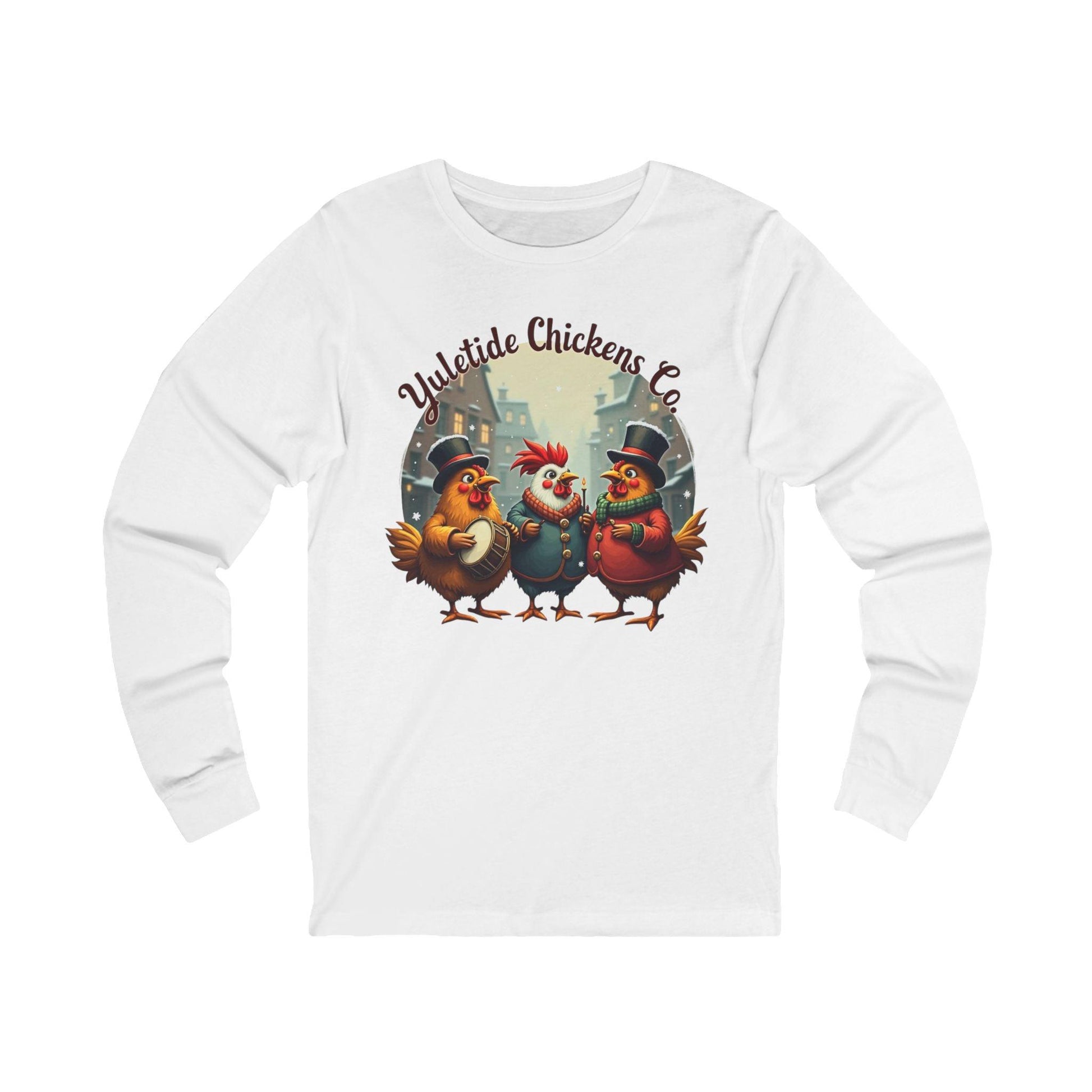 Christmas Yuletide Chicken Co Snow Unisex Long Sleeve Tee - Even Keel LLC