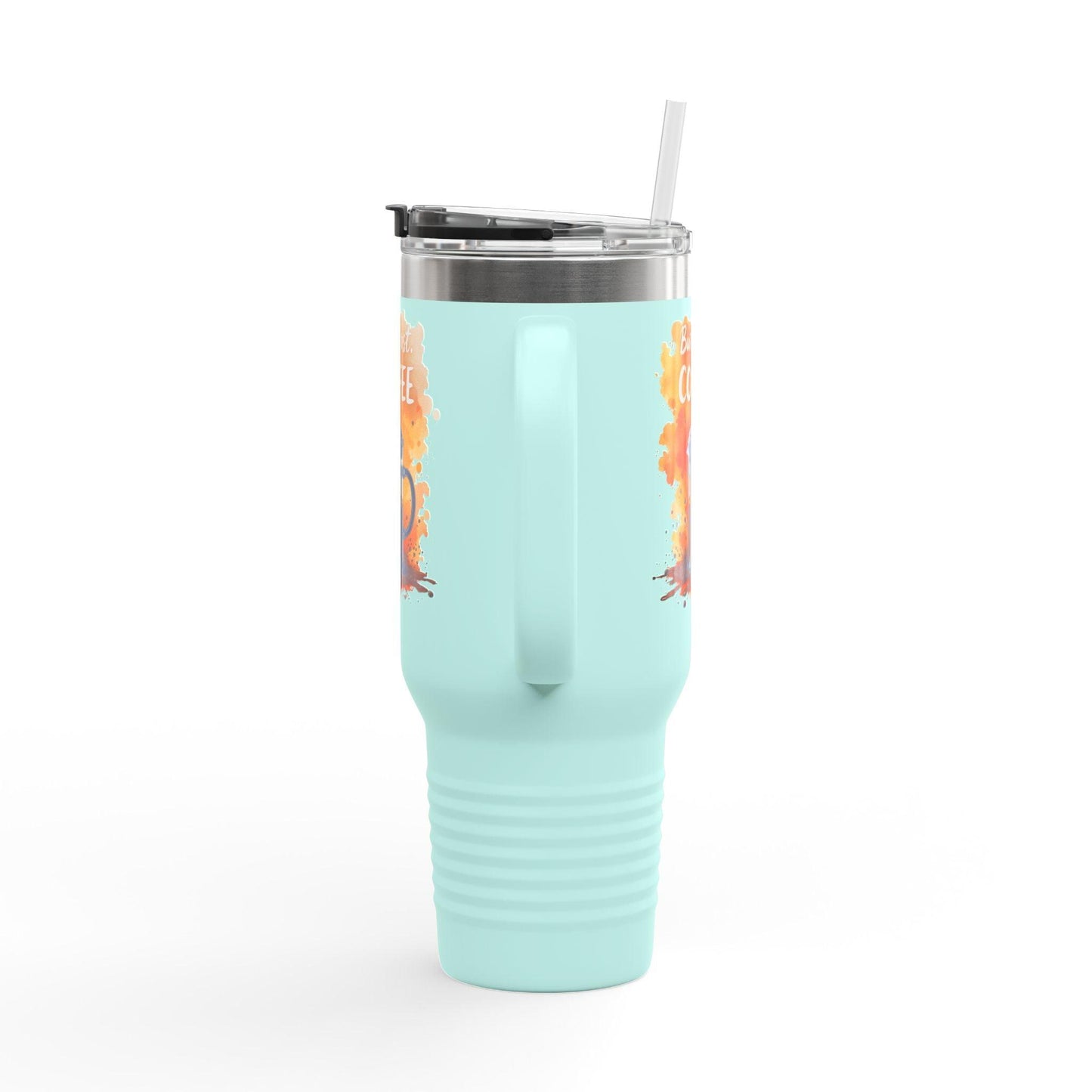 Travel Mug - But First Coffee 40oz Tumbler With Straw - Even Keel LLC