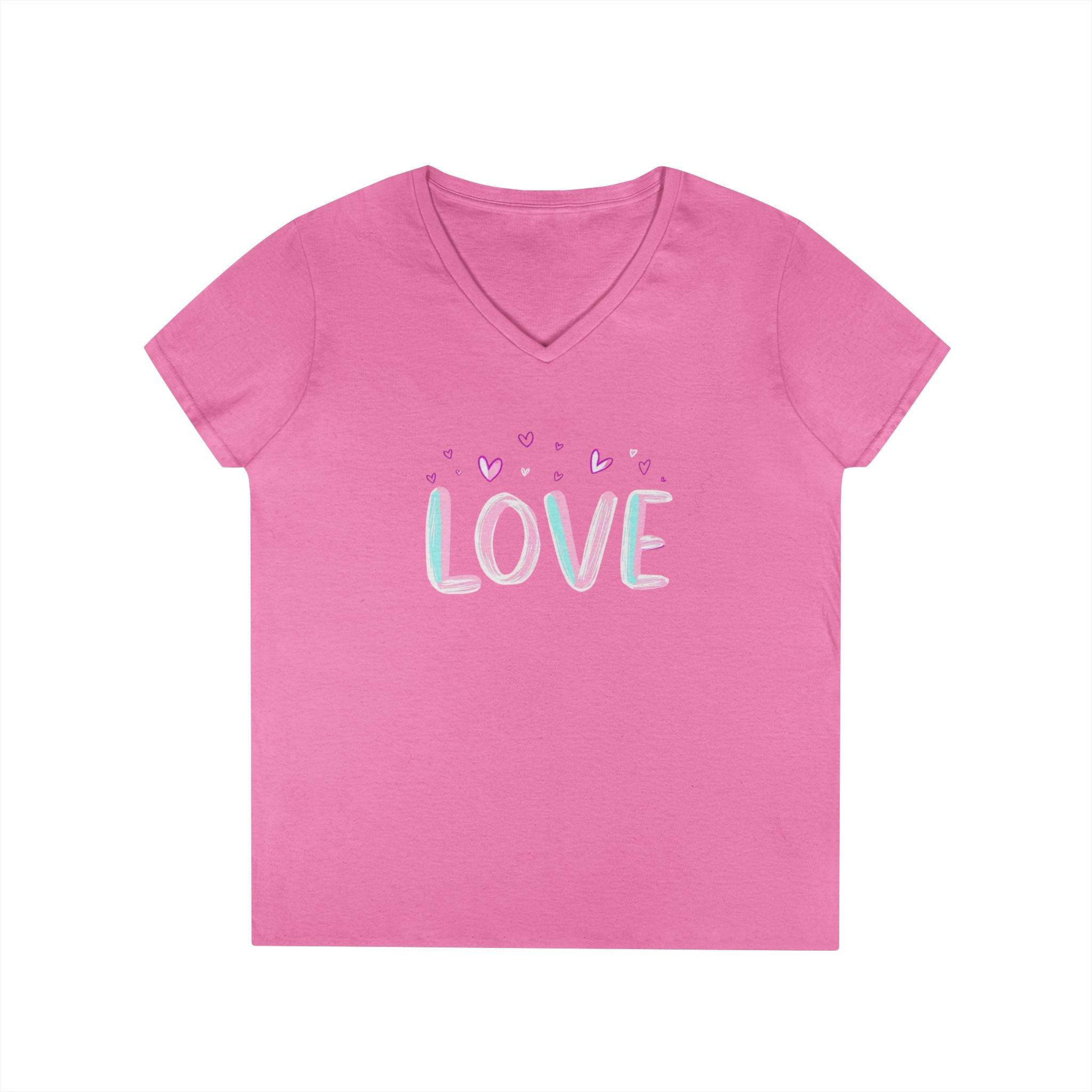 V-Neck T-Shirt LOVE Design - Women's Casual Love Tee - Even Keel LLC