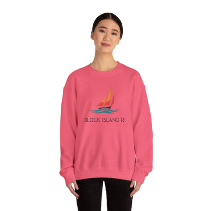 Unisex Crewneck Sweatshirt Block Island Sailboat Design - Even Keel LLC