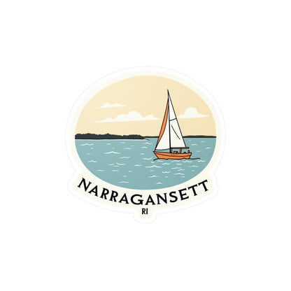 Narragansett, RI Kiss-Cut Vinyl Decal for Home Decor - Even Keel LLC