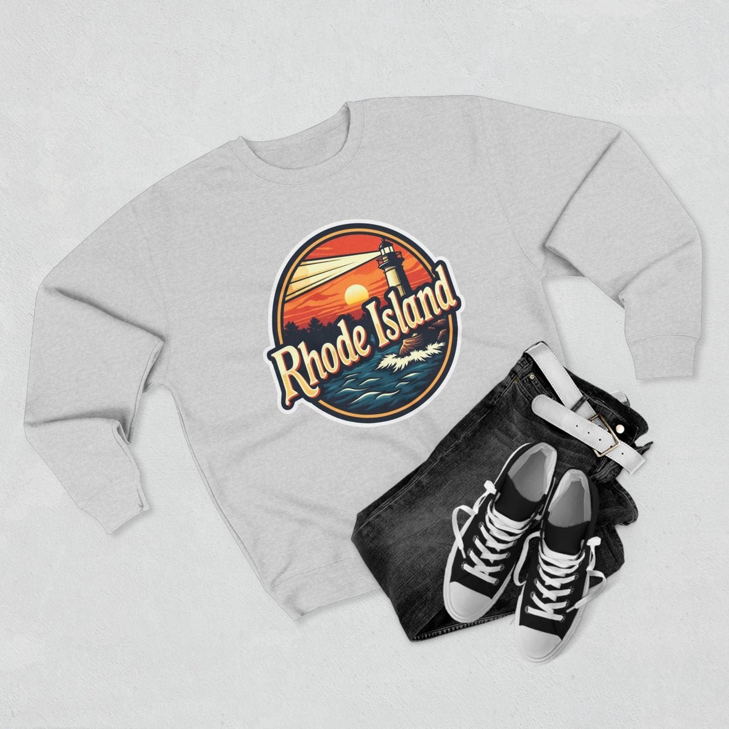 Rhode Island Unisex Crewneck Sweatshirt for All Seasons - Even Keel LLC