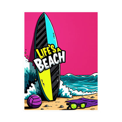 Retro Beach Kiss-Cut Decal for Laptops and Water Bottles - Even Keel LLC