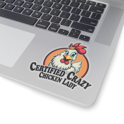 Crazy Chicken Lady - Certified Cartoon Sticker for Decor - Even Keel LLC