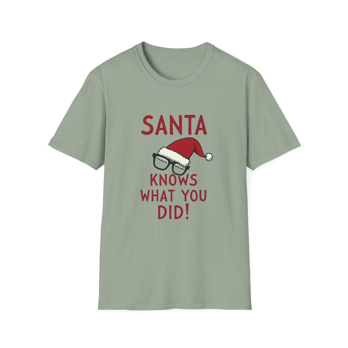 Santa Knows What You Did Unisex Softstyle T-Shirt Gift.