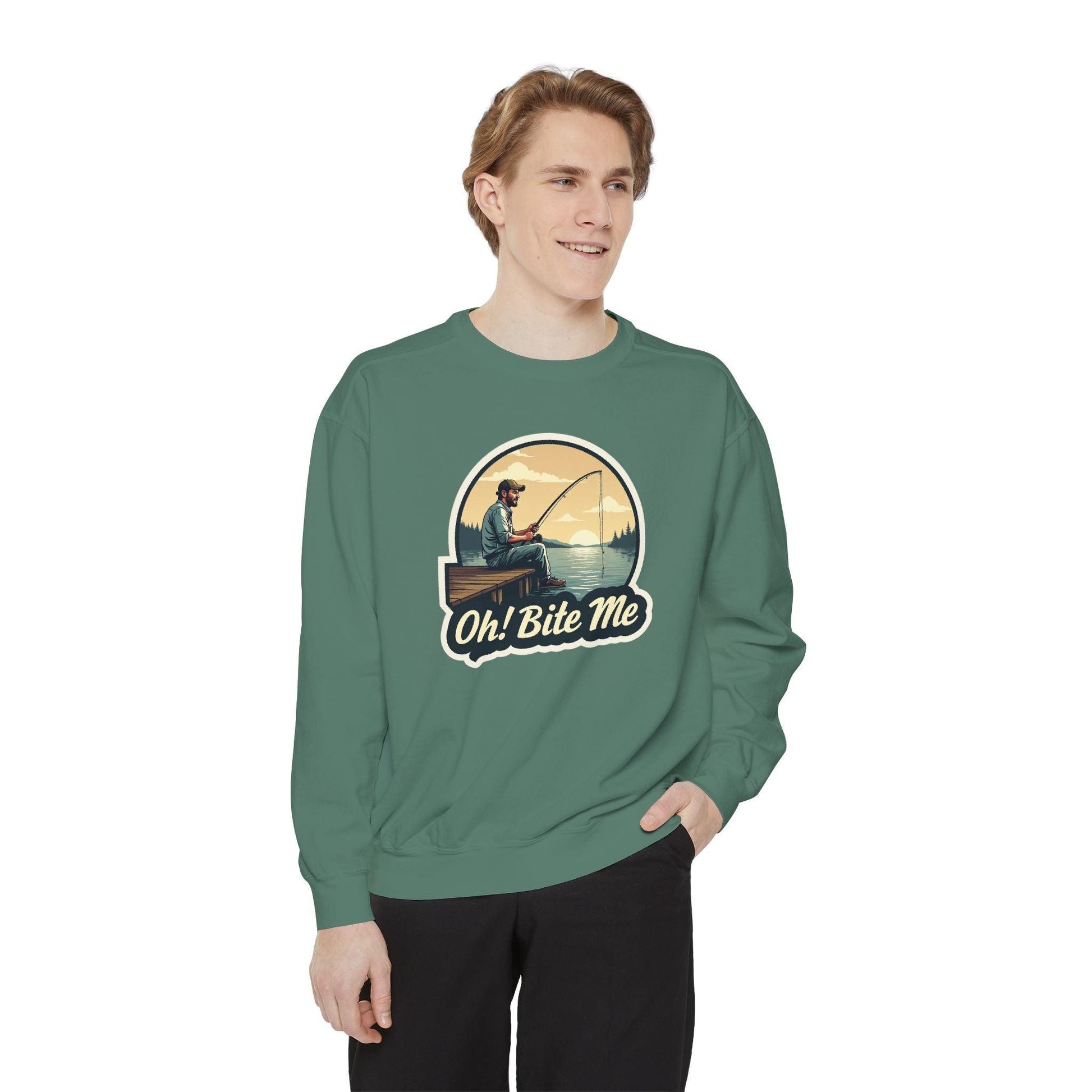 Sitting on the Dock Bite Me Unisex Garment-Dyed Sweatshirt - Even Keel LLC