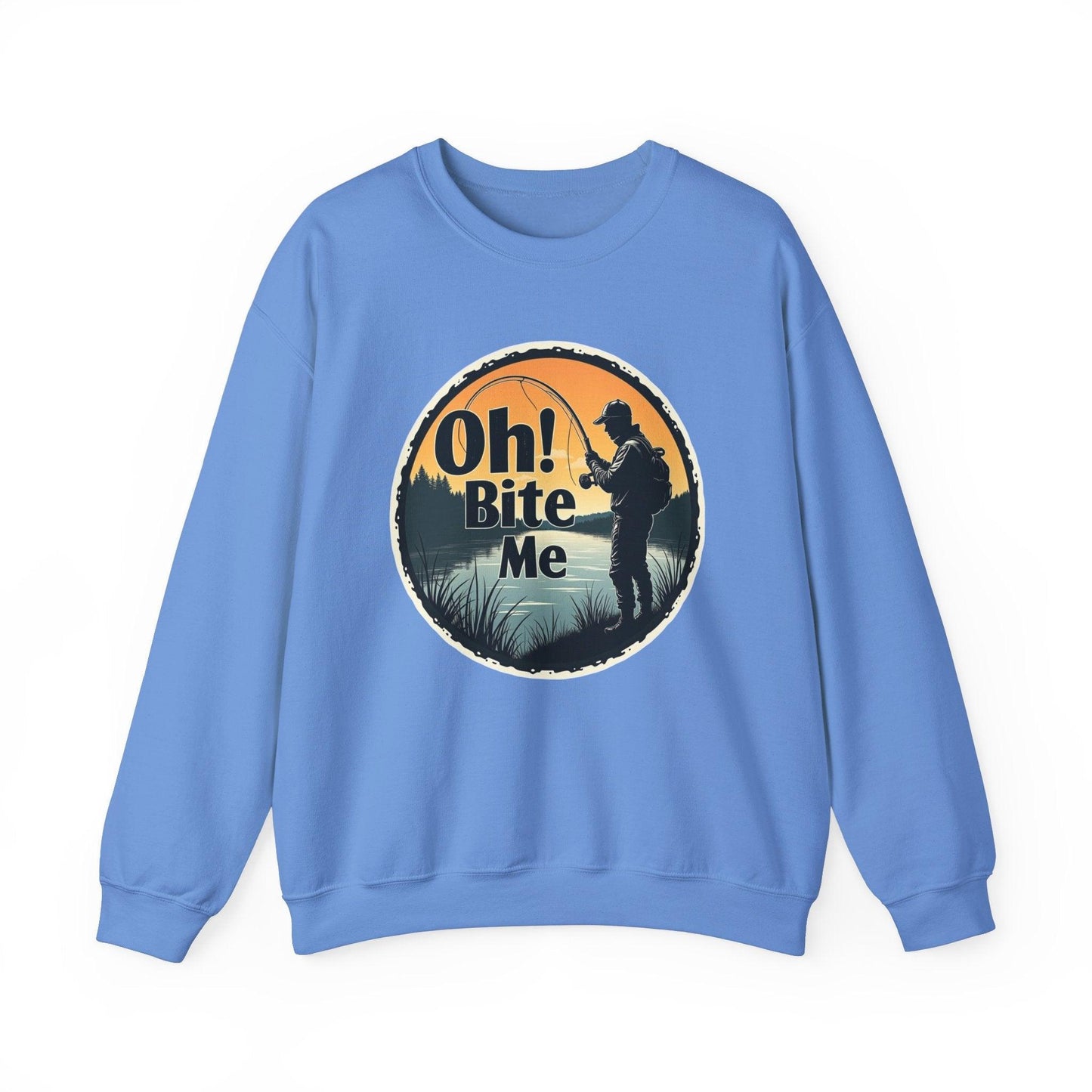 Oh Bite Me Fishing Crewneck Sweatshirt for Comfort and Style - Even Keel LLC