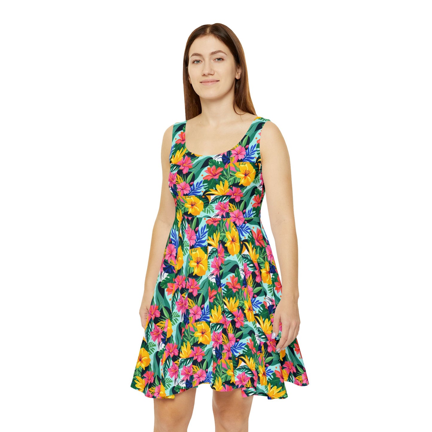 Tropical Floral Women's Skater Dress for Summer Vibes