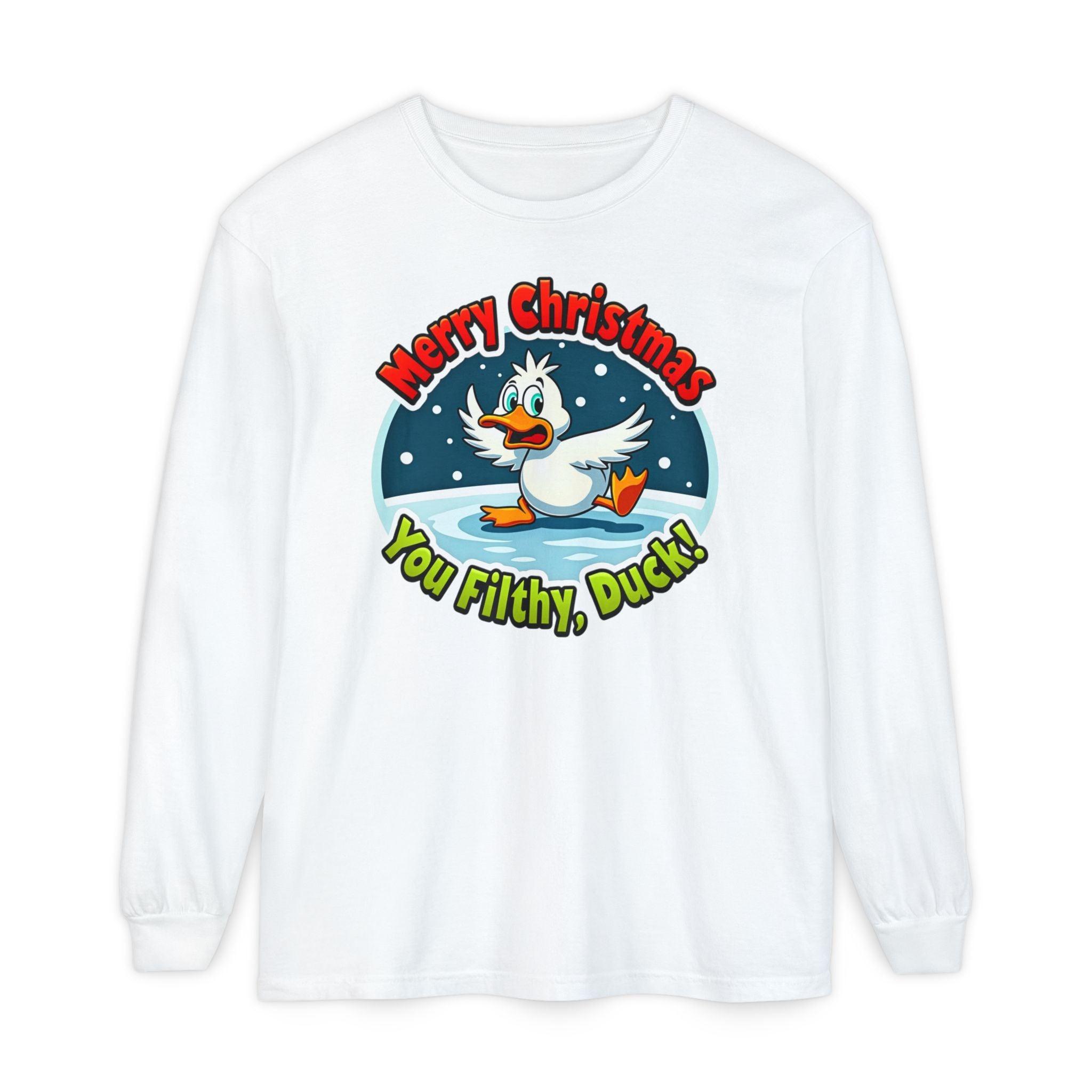 Christmas Filthy Duck Long Sleeve T-Shirt For Holiday Fun - Even Keel LLC