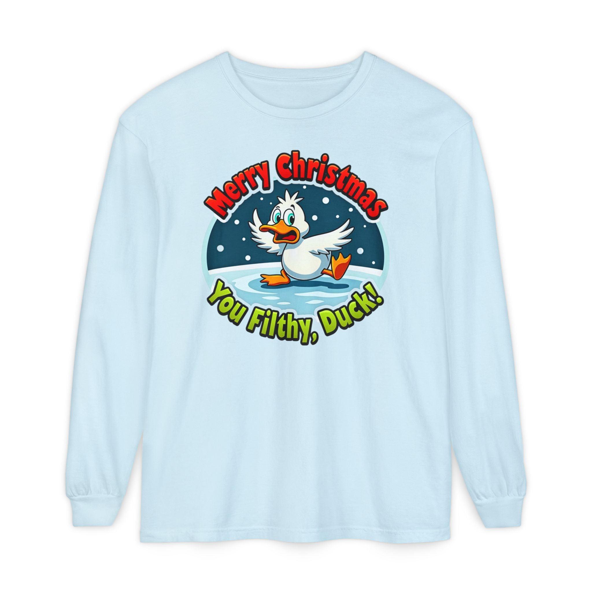 Christmas Filthy Duck Long Sleeve T-Shirt For Holiday Fun - Even Keel LLC