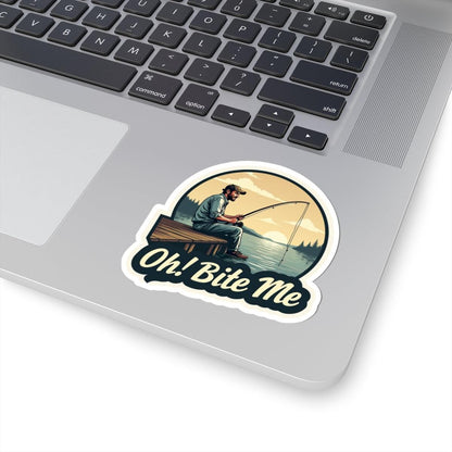 Bite Me, Fish On! Sticker for Fun Outdoor Decor Item - Even Keel LLC