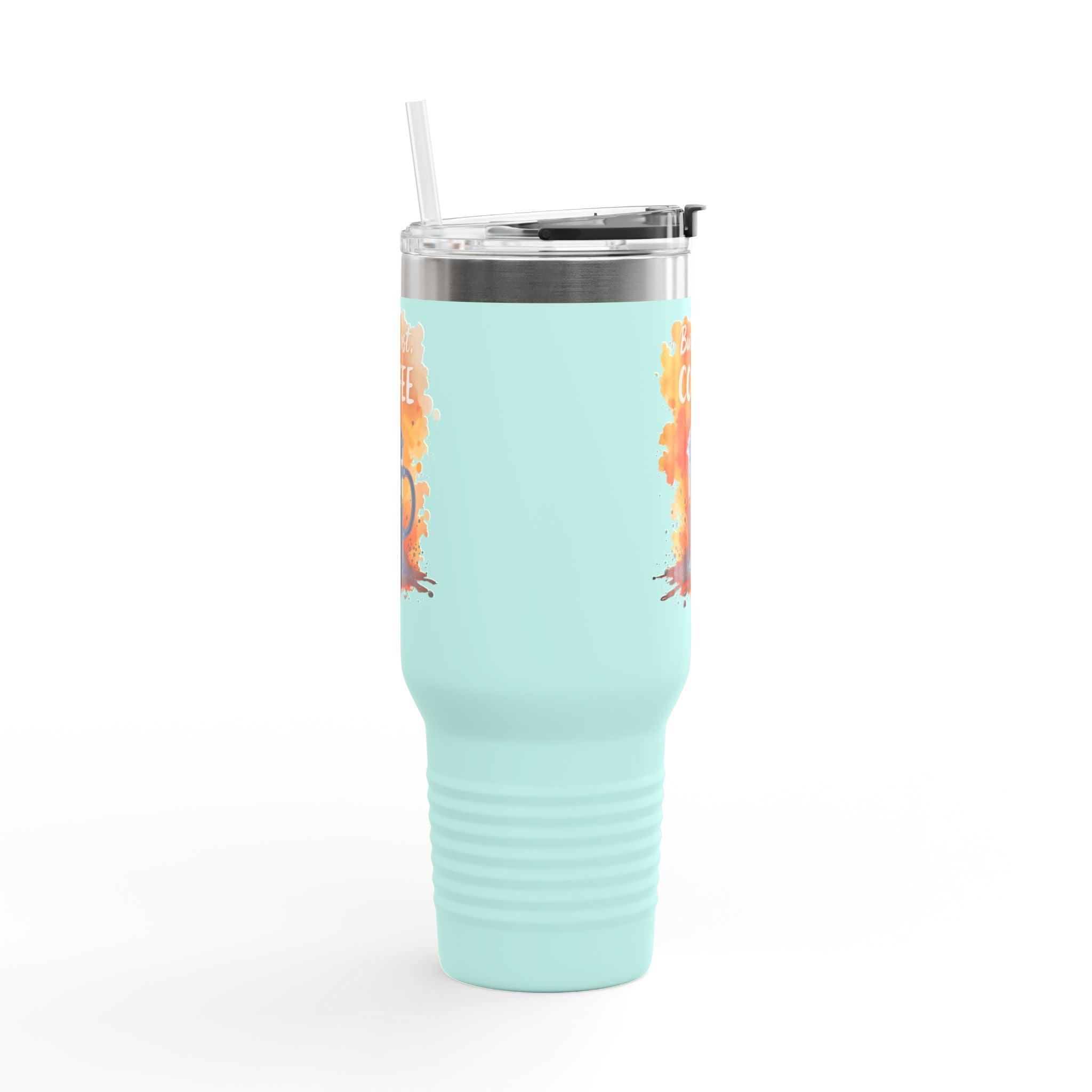 Travel Mug - But First Coffee 40oz Tumbler With Straw - Even Keel LLC