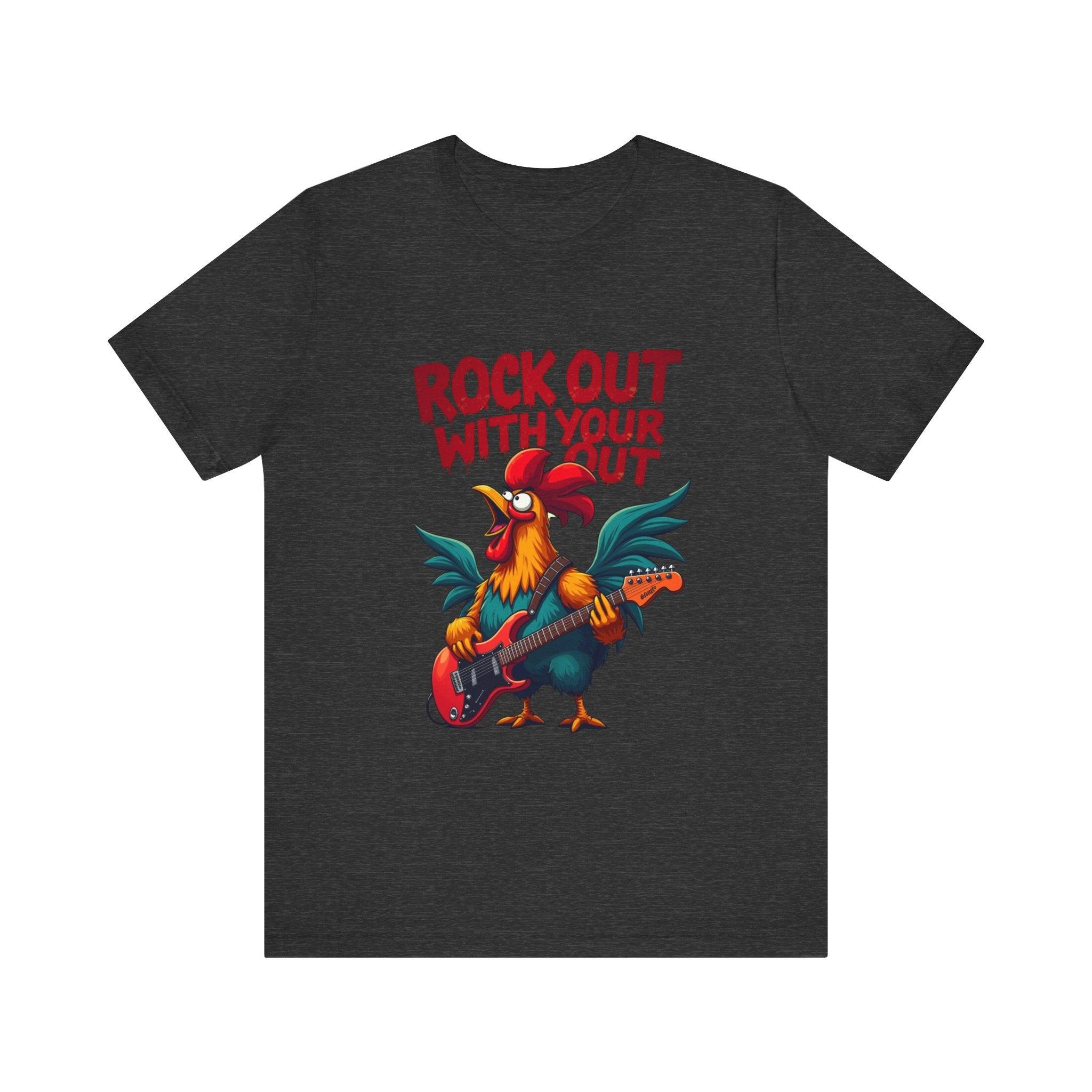 Rooster Tee - Rock Out Rooster Graphic T-Shirt for Fun - Even Keel LLC