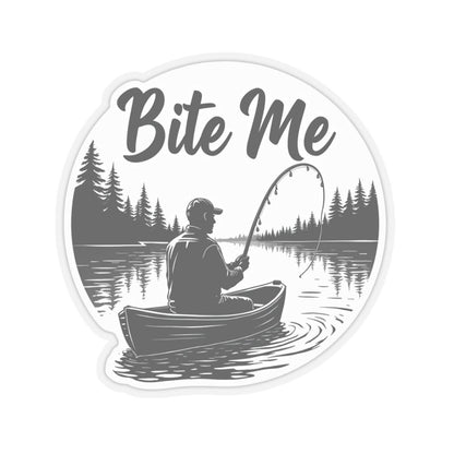 Bite Me Fishing in Canoe Sticker for Outdoor Lovers - Even Keel LLC