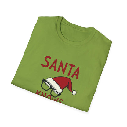 Santa Knows What You Did Unisex Softstyle T-Shirt Gift - Even Keel LLC