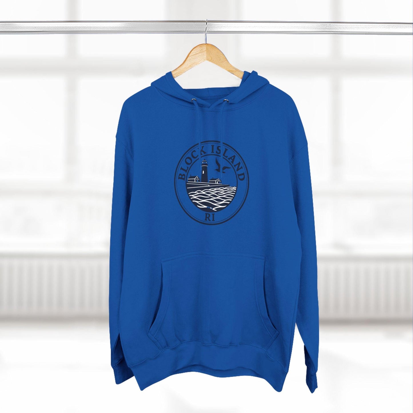 Fleece Hoodie - Block Island Rhode Island North Light Unisex - Even Keel LLC