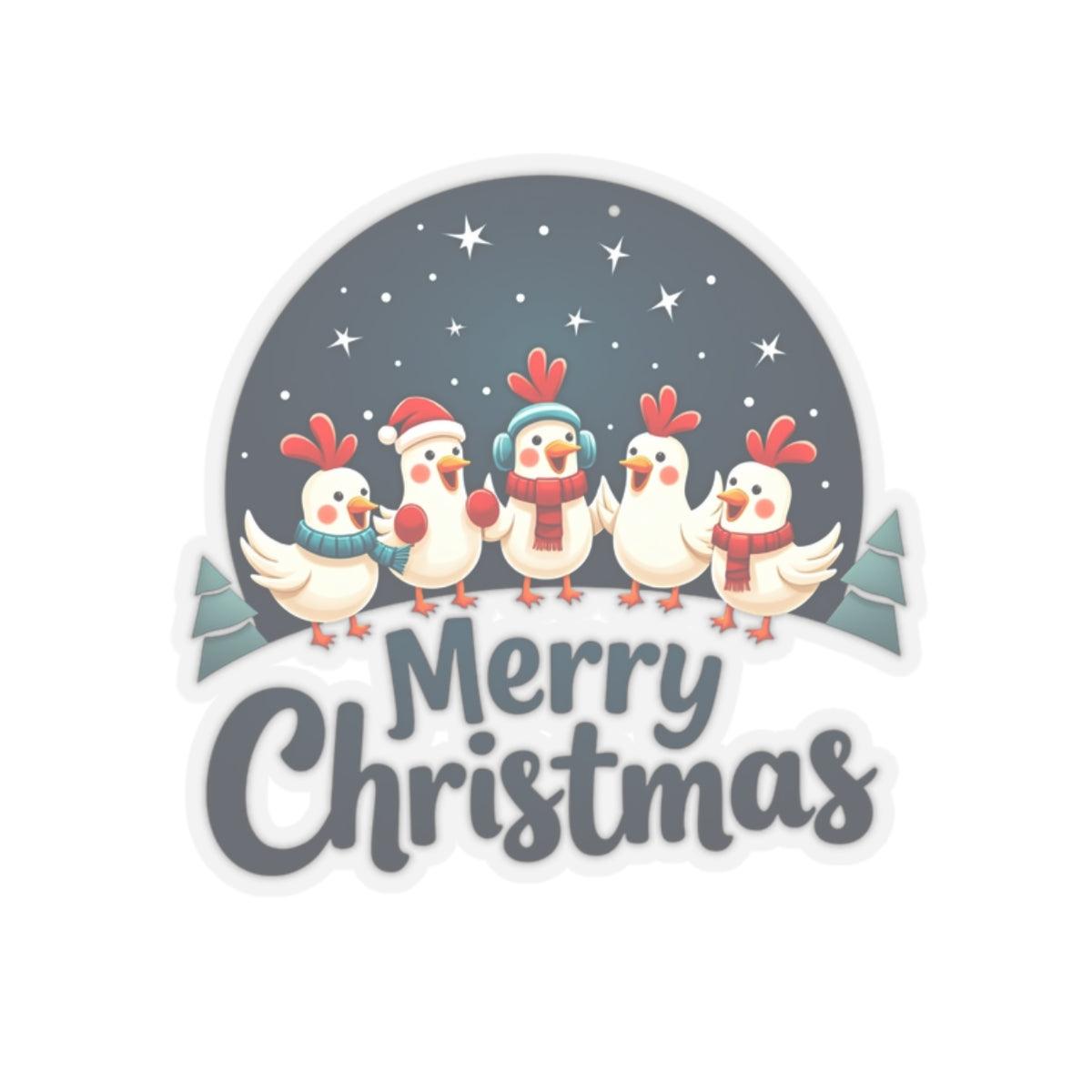 Merry Christmas Singing Chicks Stickers for Festive Fun - Even Keel LLC