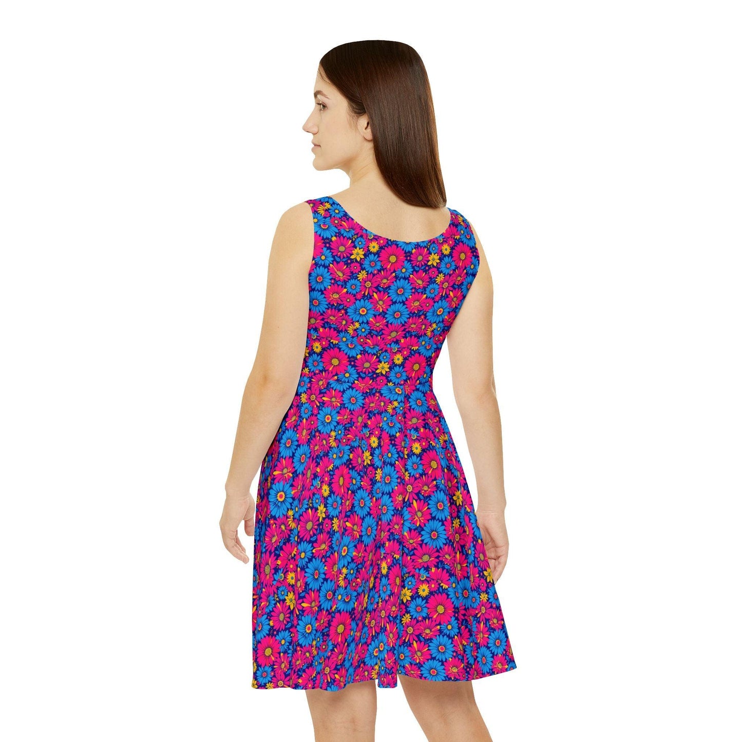 Vibrant Floral Women's Skater Dress for Spring Celebrations - Even Keel LLC