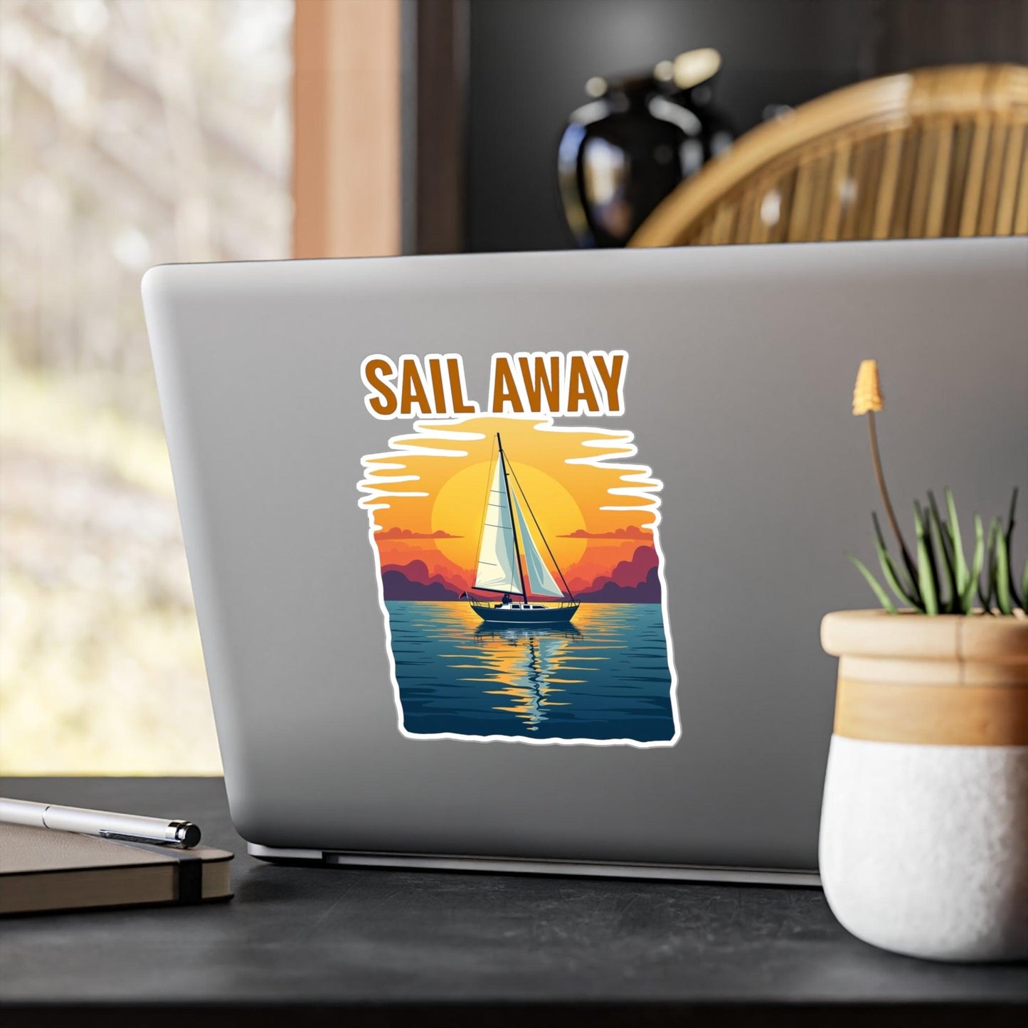 Sail Away Vinyl Decal for Ocean Lovers and Adventurers - Even Keel LLC