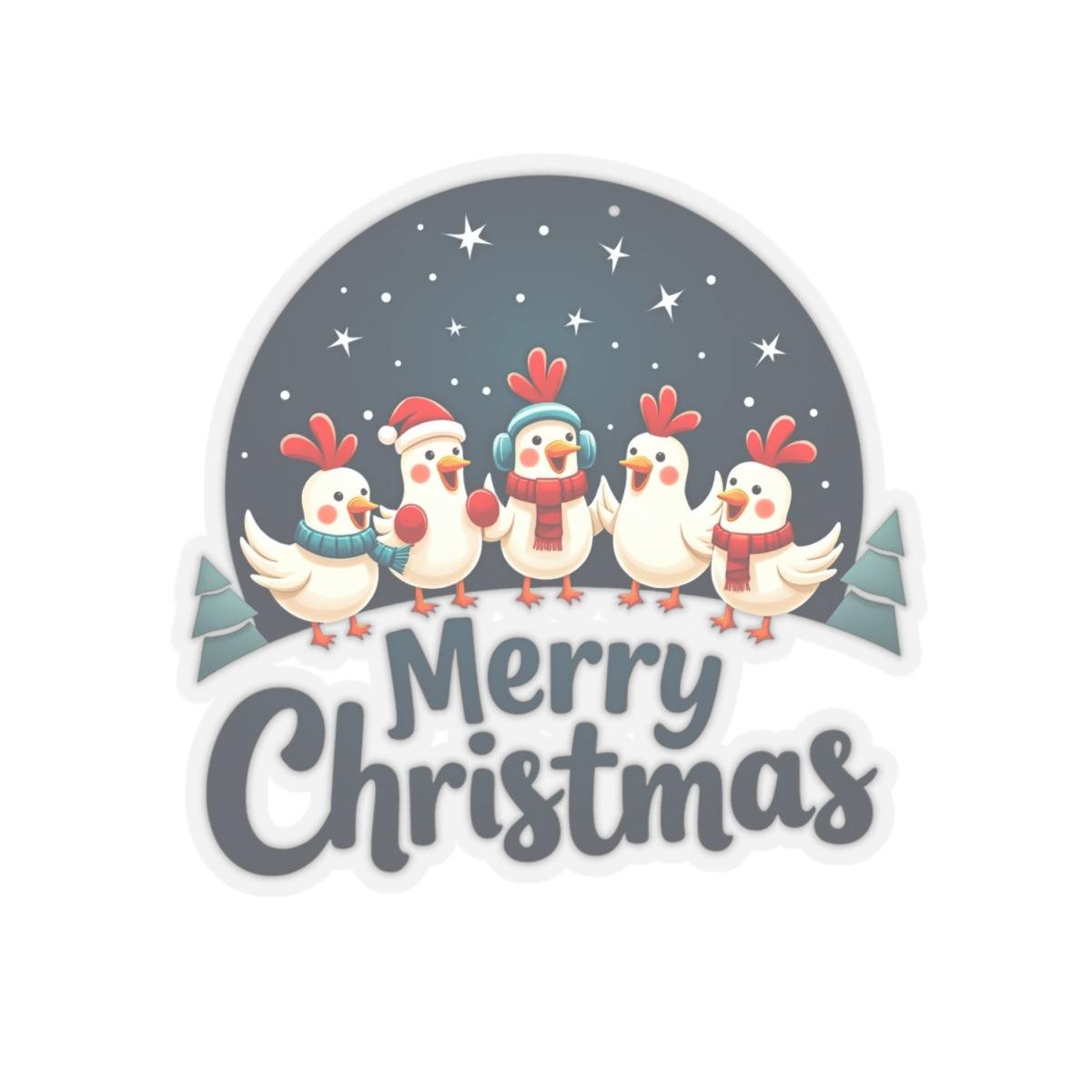 Merry Christmas Singing Chicks Stickers for Festive Fun - Even Keel LLC