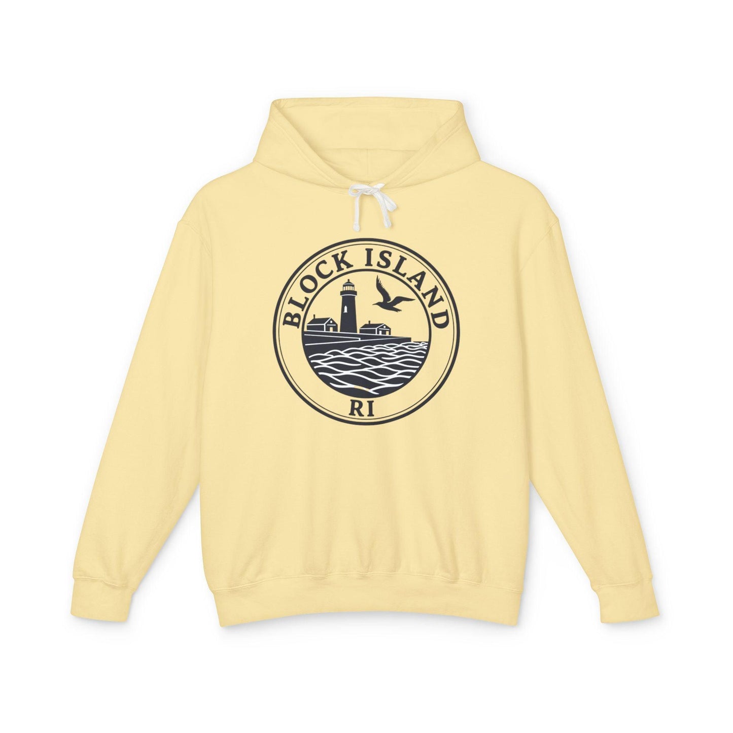 Block Island, RI Lighthouse Hooded Sweatshirt for Comfort - Even Keel LLC