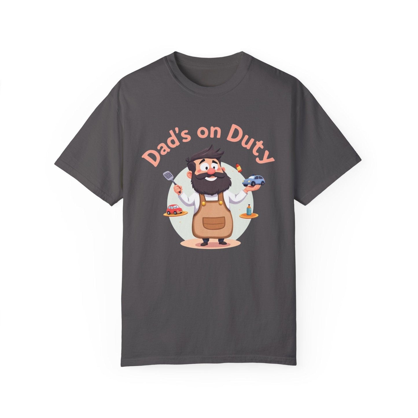 Garment-Dyed T-shirt 'Dad's on Duty' for Casual Wear.