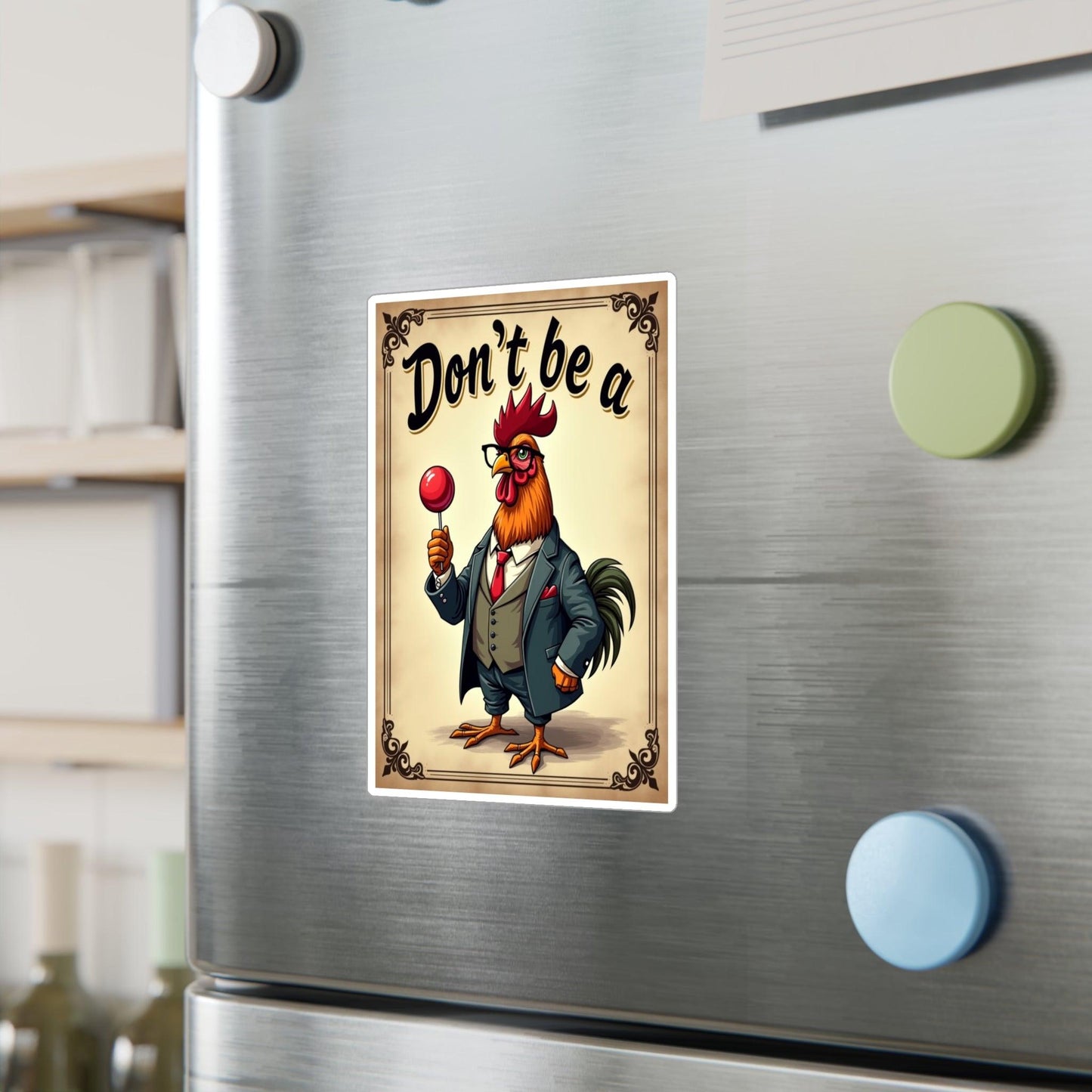 Vinyl Decal - 'Don't Be A Rooster' Humorous Sticker - Even Keel LLC