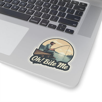 Bite Me, Fish On! Sticker for Fun Outdoor Decor Item - Even Keel LLC