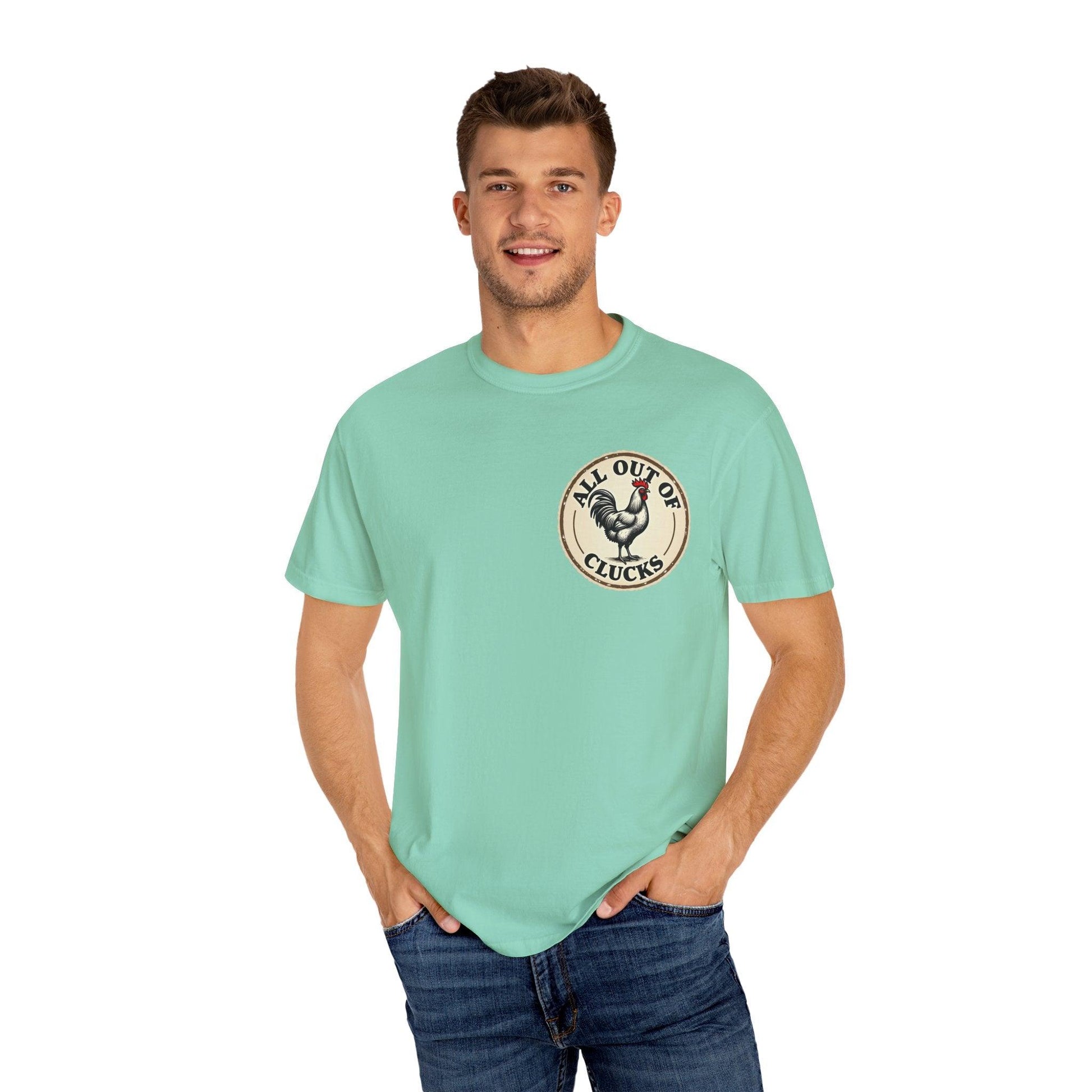 Funny All Out of Clucks Men's T-shirt for Casual Wear - Even Keel LLC