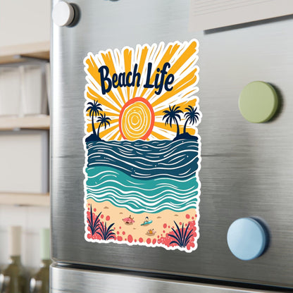 Beach Life Decal Sticker for Laptops and Water Bottles - Even Keel LLC