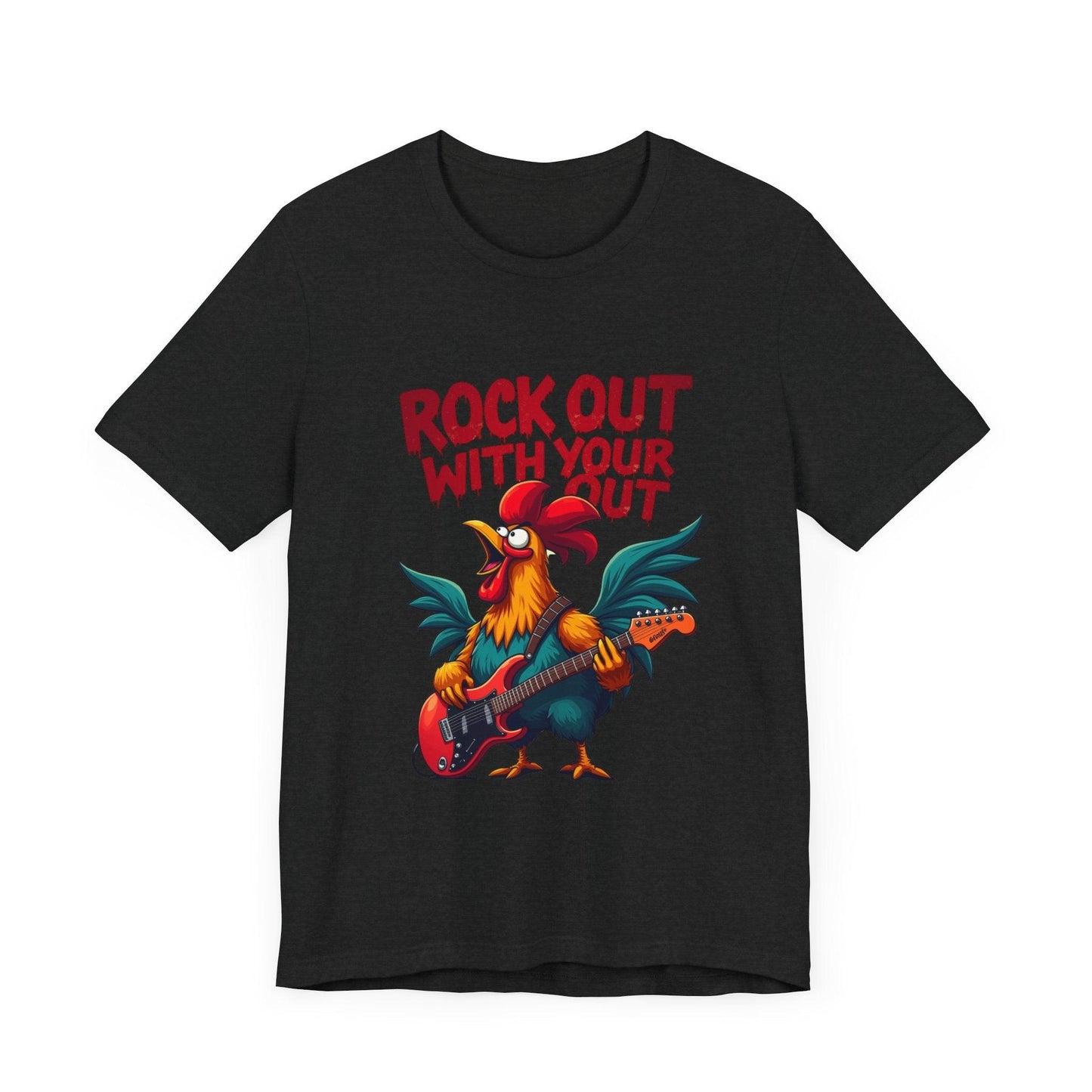 Rooster Tee - Rock Out Rooster Graphic T-Shirt for Fun - Even Keel LLC