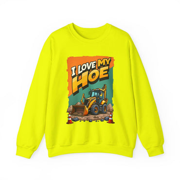 Crewneck Sweatshirt "I Love My Hoe" Backhoe Joke Gift - Even Keel LLC