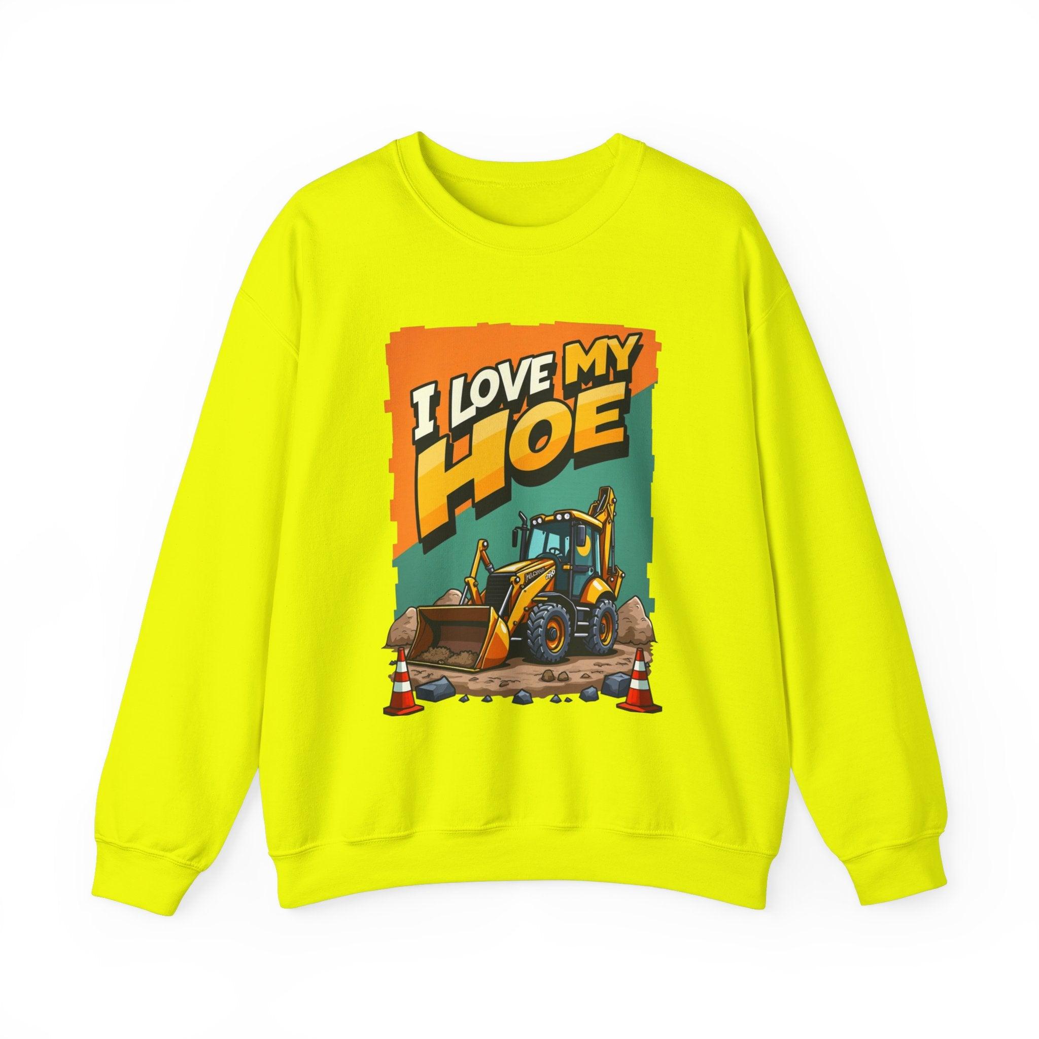 Crewneck Sweatshirt "I Love My Hoe" Backhoe Joke Gift - Even Keel LLC