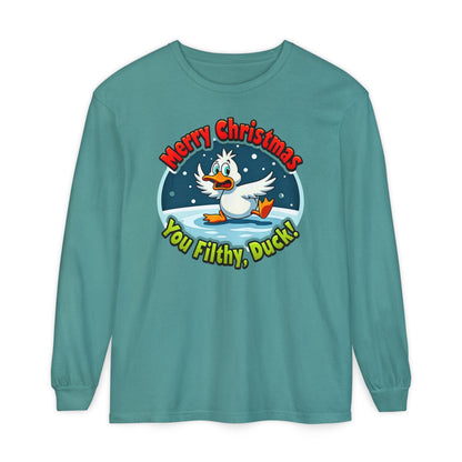 Christmas Filthy Duck Long Sleeve T-Shirt For Holiday Fun - Even Keel LLC