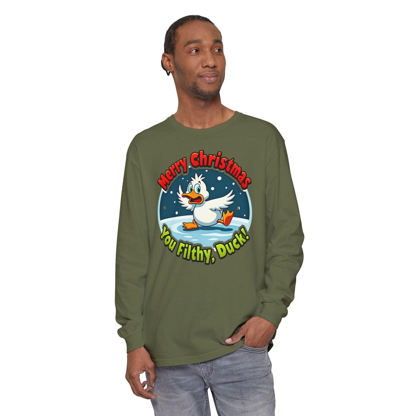 Christmas Filthy Duck Long Sleeve T-Shirt For Holiday Fun - Even Keel LLC