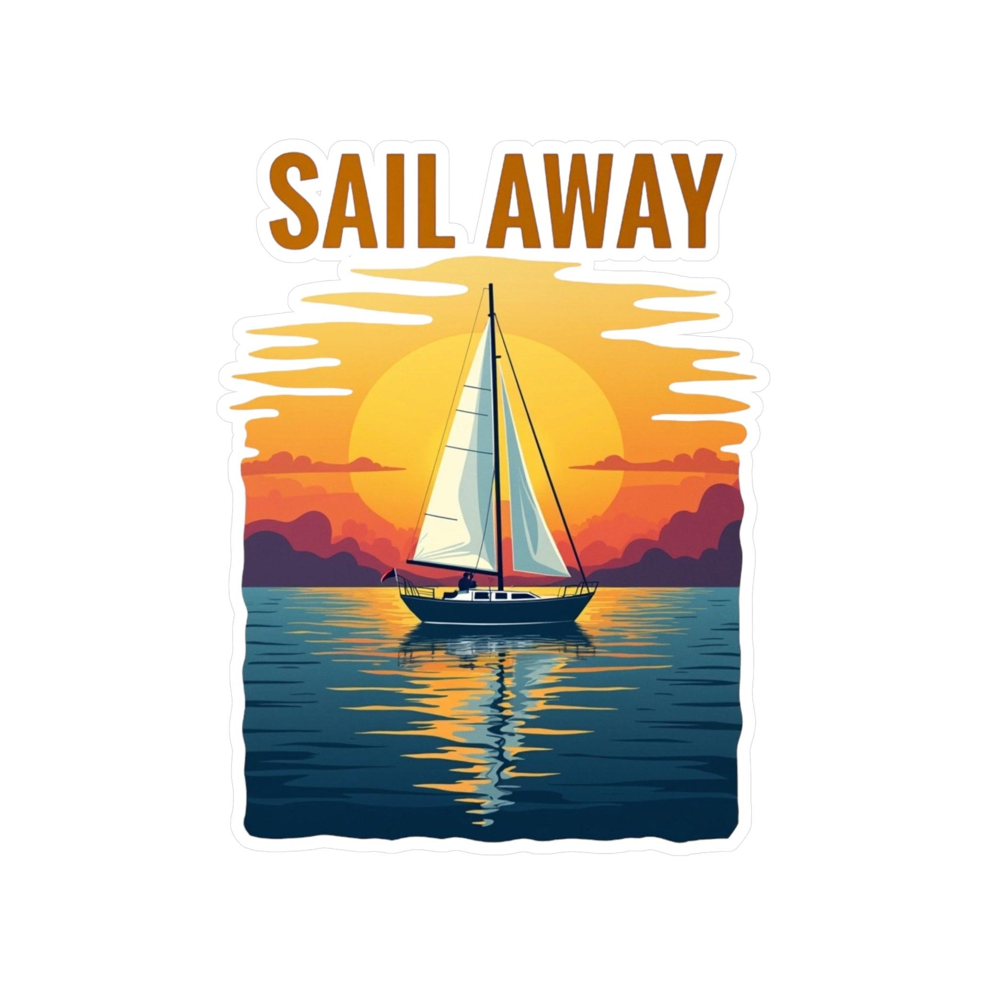 Sail Away Vinyl Decal for Ocean Lovers and Adventurers - Even Keel LLC