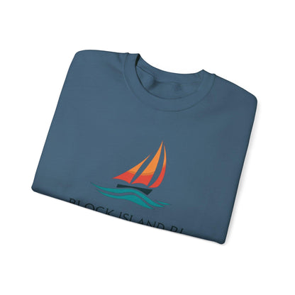 Unisex Crewneck Sweatshirt Block Island Sailboat Design - Even Keel LLC