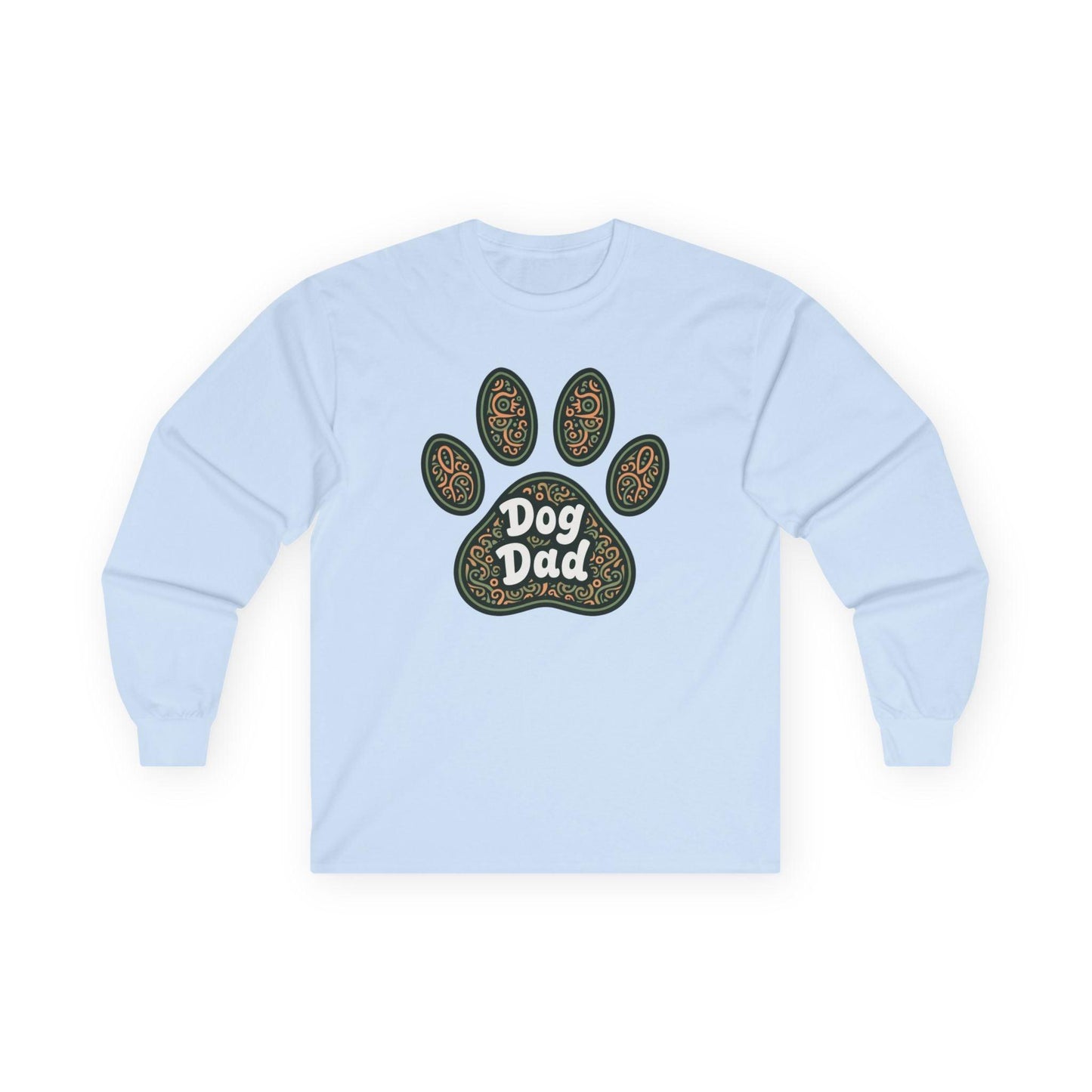 Long Sleeve Tee - Dog Dad Paw Print Design for Pet Lovers - Even Keel LLC