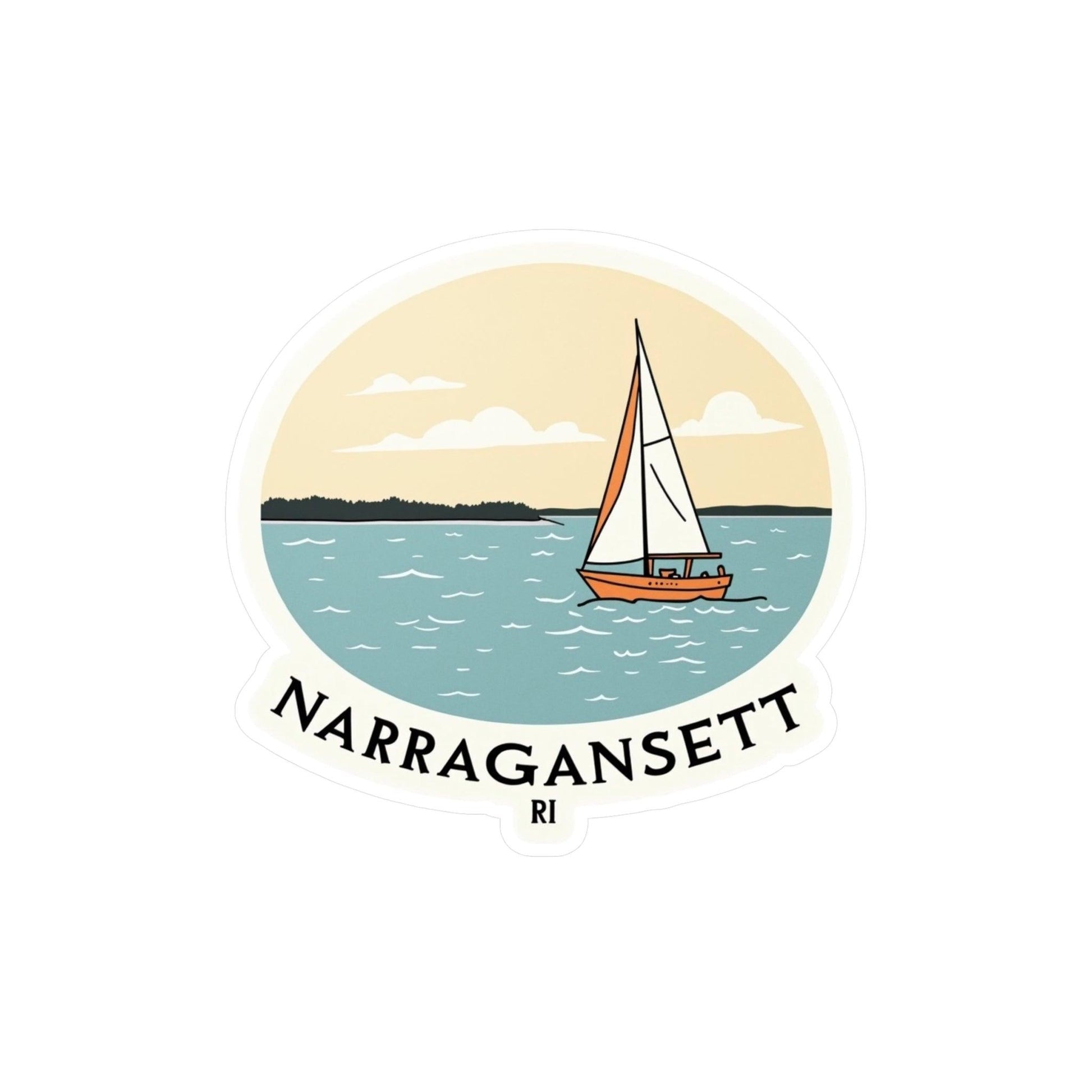 Narragansett, RI Kiss-Cut Vinyl Decal for Home Decor - Even Keel LLC