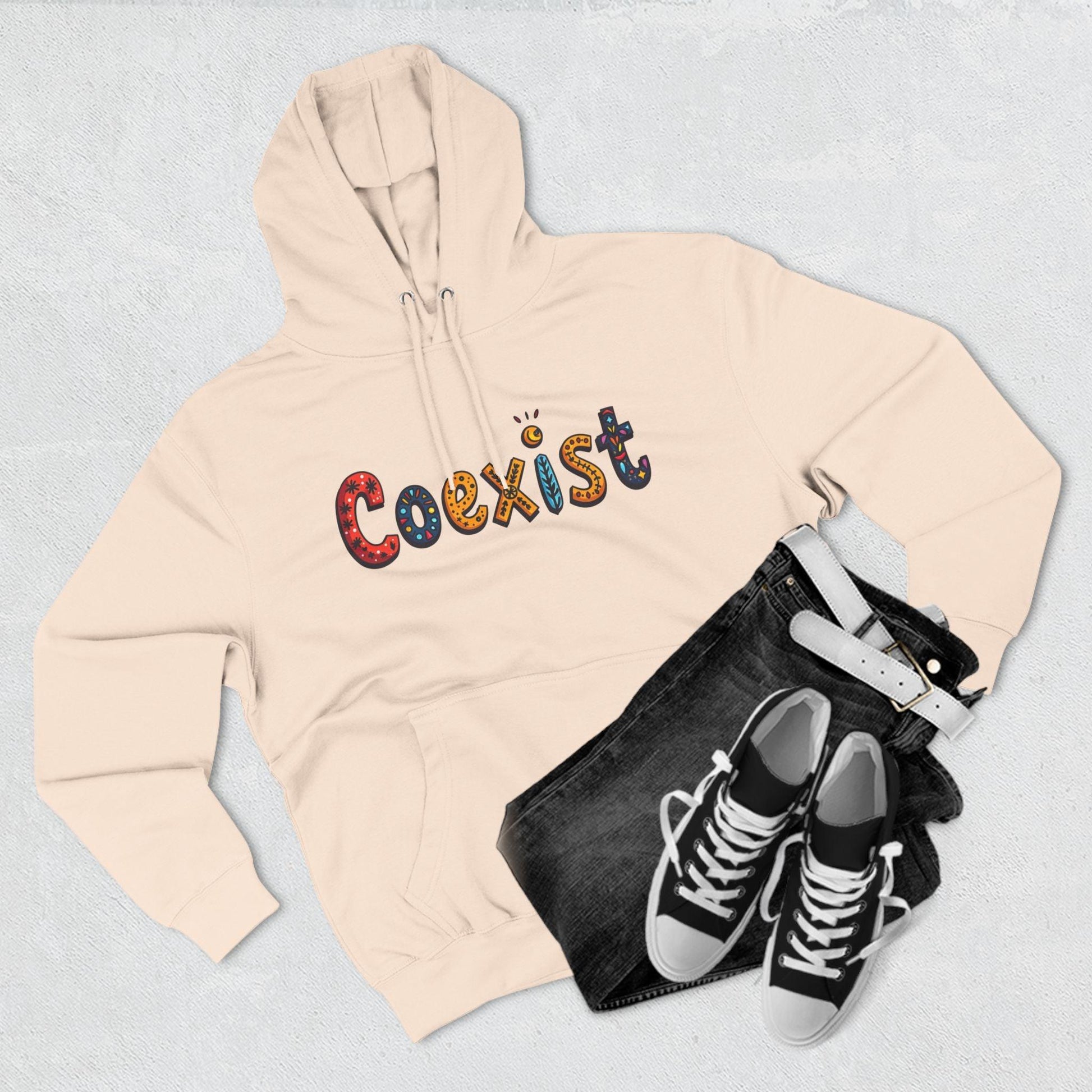 Fleece Hoodie - Coexist Design for Comfort and Style - Even Keel LLC