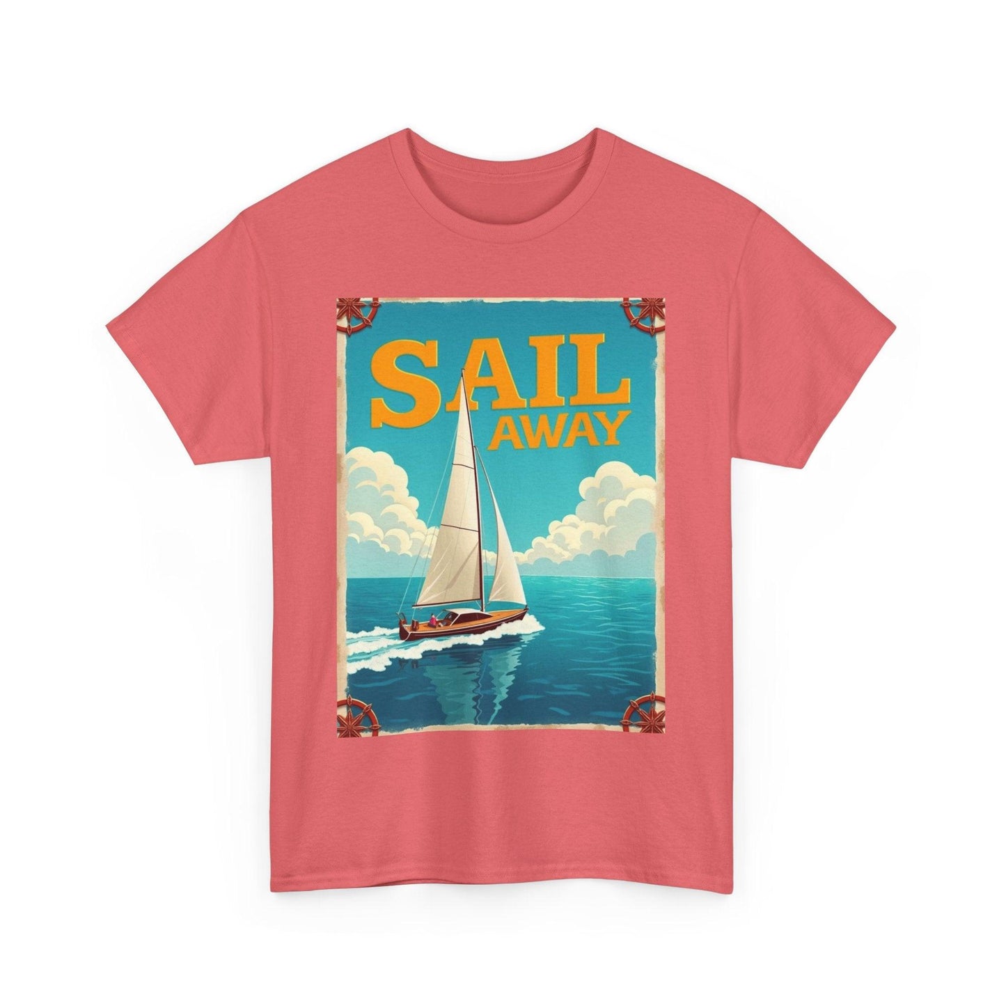 Sail Away Tee - Unisex Heavy Cotton for Ocean Lovers - Even Keel LLC