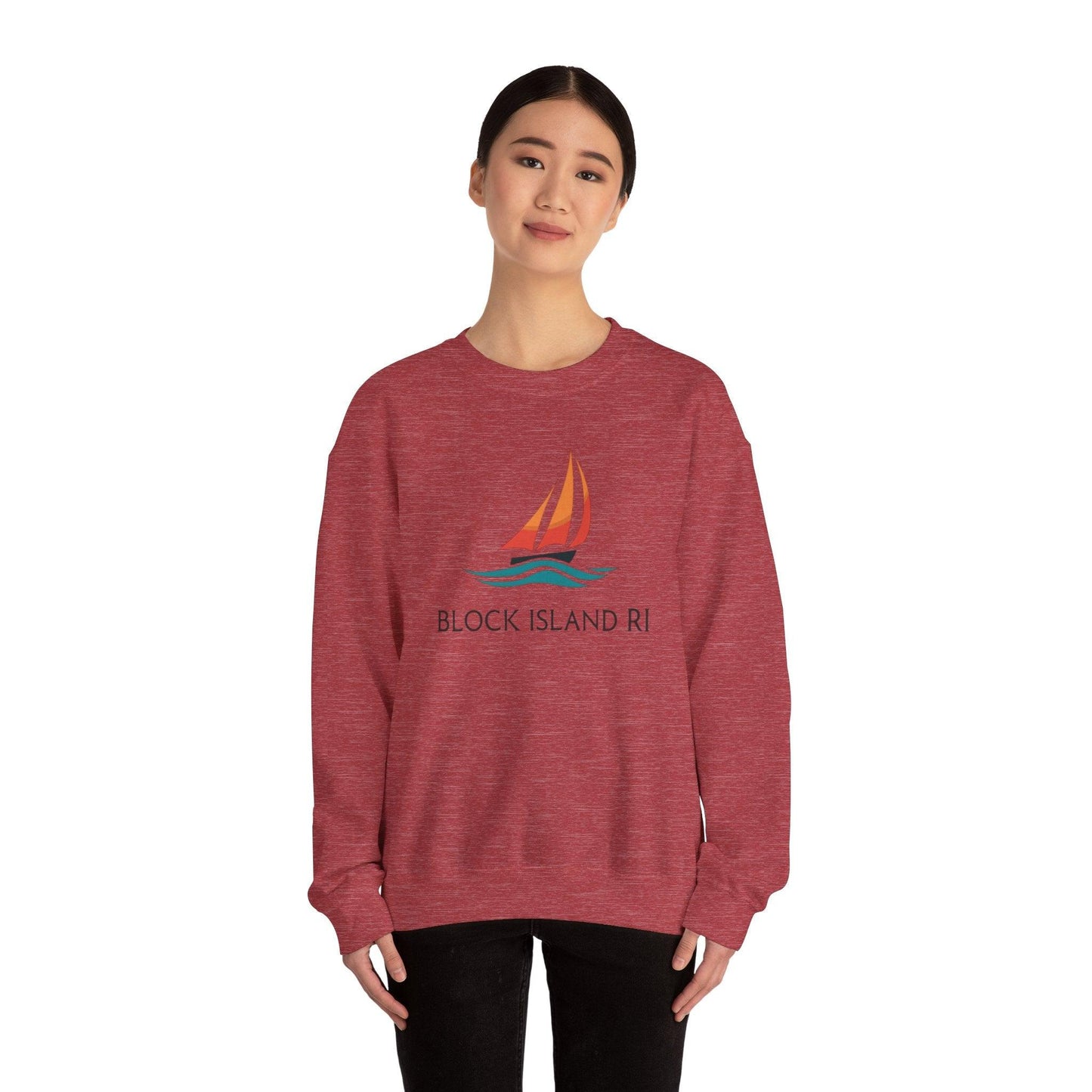 Unisex Crewneck Sweatshirt Block Island Sailboat Design - Even Keel LLC