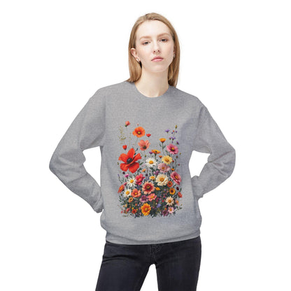 Women's Floral Sweatshirt - Softstyle Fleece Crewneck Style - Even Keel LLC